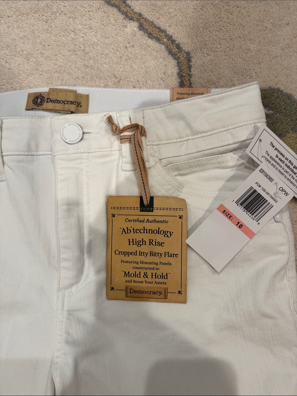 Democracy White Frayed-Hem Wide Leg Jeans - Picture 2 of 4